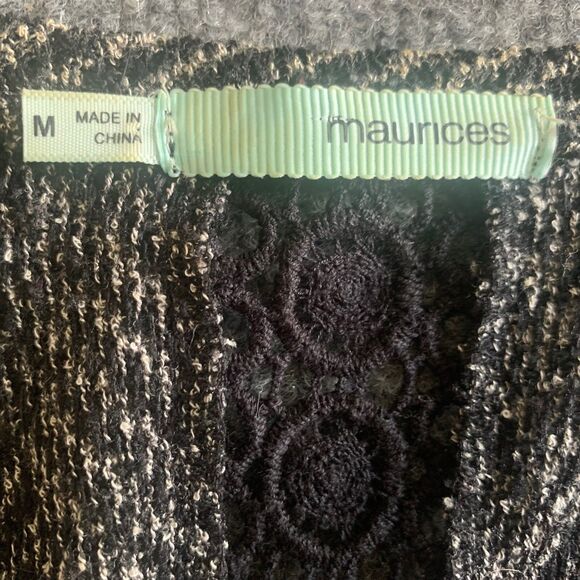 Maurice’s Open Vest Size M Waterfall Chevron Pattern Crochet Lace Boho Festival - Picture 11 of 12